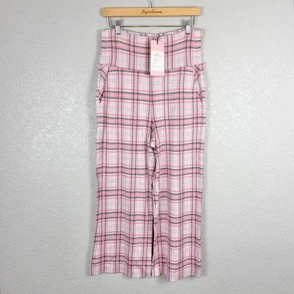 CAbi Playdate Crop Jacket + Pant Set Plaid Cheer Pink M Coquette Preppy Spring - Picture 3 of 16